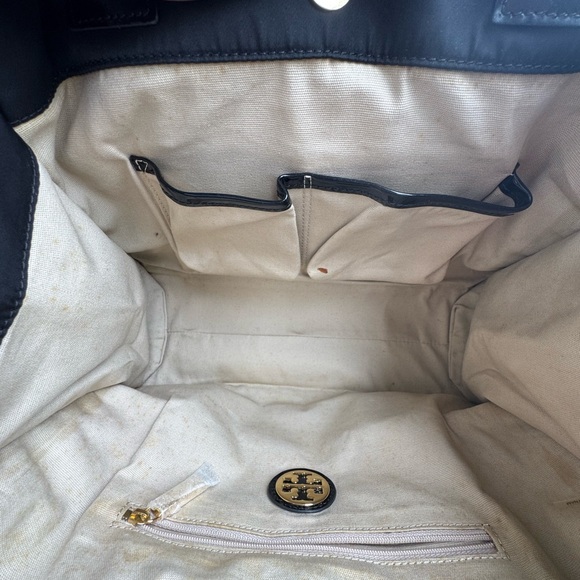 Tory Burch Black Patent Leather Trim Nylon Tote 14” L x 11” H x 5” D, 8.5” - Picture 14 of 14